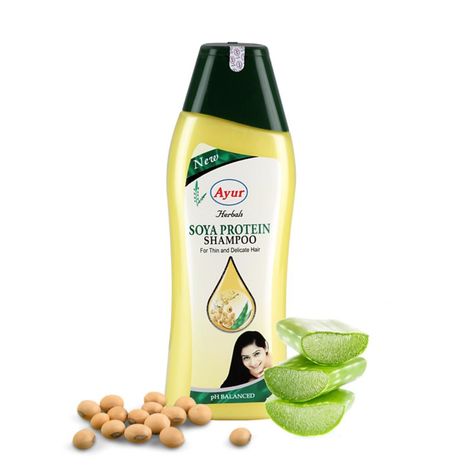 Buy AYUR HERBALS Soya Protein Shampoo 500 ml I For Thin & Delicate Hair I Pack of 1, Unisex-Purplle