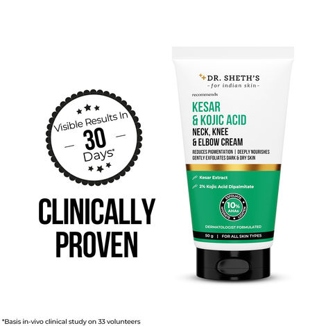 Buy Dr. Sheth’s Kesar & Kojic Acid Neck, Knee & Elbow Cream 50 gm-Purplle