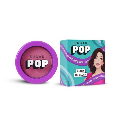Buy SUGAR POP Ultra HD Blush 01 Rose - 5 gm - Richly Pigmented | Ultra Matte | Blendable | Suits all skin tones-Purplle