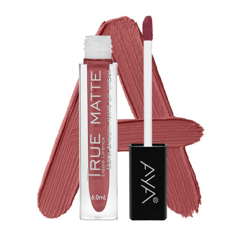 Buy AYA True Matte Liquid Lipstick, Ultra Smooth Matte Lip Cream, 06 Pink Nude, 6 ml-Purplle