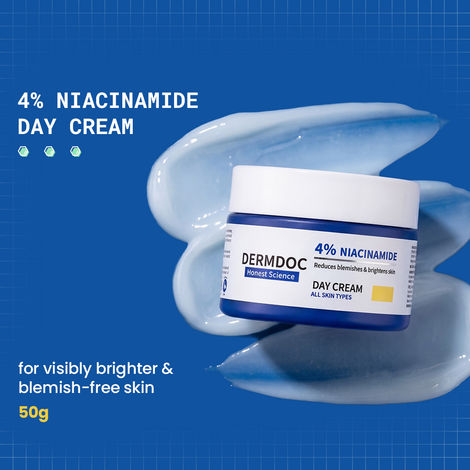 Buy DERMDOC 4% Niacinamide Day Cream (50 gm) | Ultra LightweightA&nbsp;Gel-Based Texture | Oil Free Moisturizer&nbsp;| Glow Boosting & Skin Brightening | Face Cream&nbsp;-Purplle
