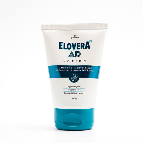 Buy Elovera AD Moisturising Lotion 100 ml | For Dry Skin | with Ceramides & Probiotic| Nourishes and Restores Skin Barrier | Dermatologically Tested | Hypoallergenic-Purplle