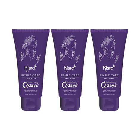 Buy Kisra Pimple Care Face Wash with AHA, BHA, Tea Tree & Neem | Remove Acne, Pimples & Dark Spots For All Skin Types – 50 ML (Pack of 3)-Purplle