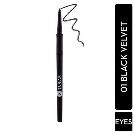 Buy SUGAR Cosmetics - Twist And Shout - Fadeproof Kajal Gel- 01 Black Velvet (Black Kajal) - Longlasting Formula, Lasts Up To 10 Hours, Multicolor-Purplle