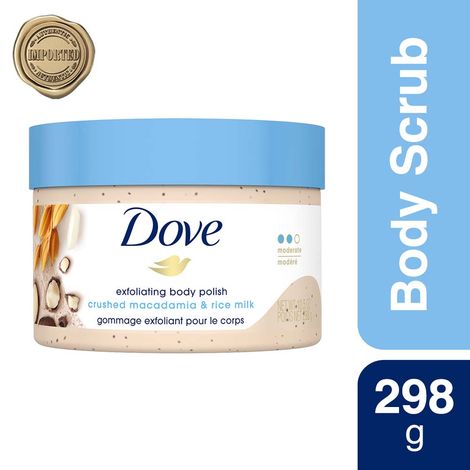 Buy Dove Exfoliating Body Polish Scrub, Rice Milk And Moisturizing Macadamia, 298 gm-Purplle