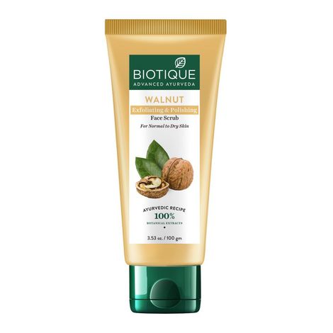Buy Biotique Walnut Exfoliating & Polishing Face Scrub 100 gm Tube-Purplle