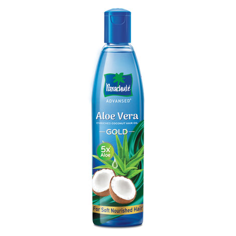 Buy Parachute Advansed Aloe Vera Enriched Coconut Hair Oil GOLD | 5X Aloe Vera with Coconut Oil| Makes hair Sooperr soft | 225 ml-Purplle