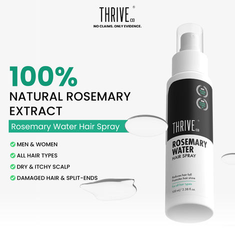 Buy ThriveCo Rosemary Water Hair Spray | With 100% Natural Rosemary Extract, Rice Water & Hyaluronic Acid | For Hair Growth, Hair Fall Control, Hair Conditioning & Hair Shine | Men & Women, 100ml-Purplle