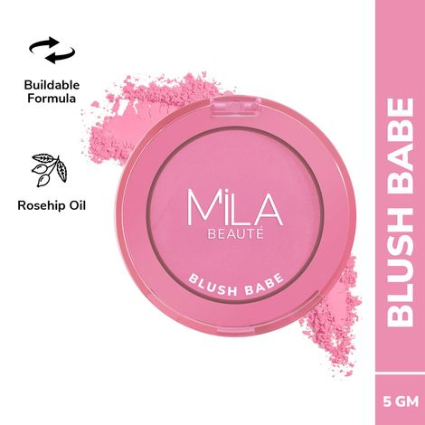 Buy MILA BEAUTE Blush Babe Powder Blush 01 Candy Pink, 5 gm-Purplle