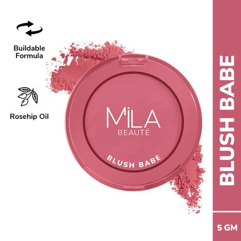 Buy MILA BEAUTE Blush Babe Powder Blush 03 Berry Punch, 5 gm-Purplle