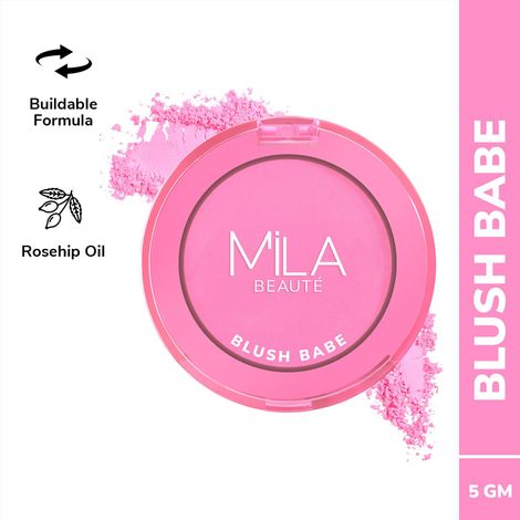 Buy MILA BEAUTE Blush Babe Powder Blush 04 Cosmo Pink, 5 gm-Purplle