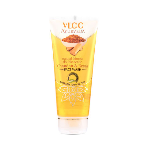 Buy VLCC Natural Fairness Double Action Chandan & Kesar Facewash (100 ml)-Purplle