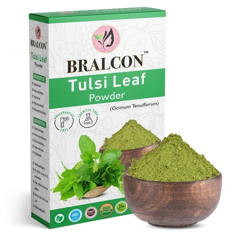 Buy BRALCON Organic Tulsi Leaf Powder-100 gm | 100% Natural Tulsi Leaf Powder |Ocimum Sanctum|For Health, Skin & Hair |Basil Leaves powder | Detoxifying, Cleansing Agent-Purplle