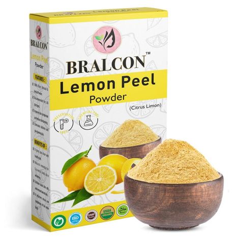 Buy BRALCON Organic Lemon Peel Powder -100 gm | Citrus Limon | 100% Pure & Natural Lemon Peel Powder for face, Skin Whitening | Face Pack Glowing skin|Face Cleanser-Purplle