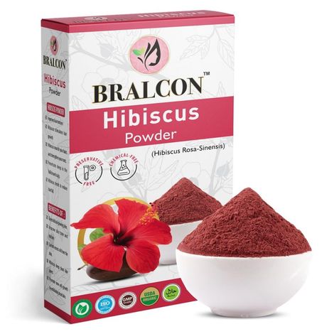 Buy BRALCON Organic Hibiscus Powder-100 gm | 100% Pure & Natural Hibiscus Flower Powder |Hibiscus Rosa-Sinensis For Hair Care & Face Pack| Gudhal Ka Phool Powder for Hair Conditioning-Purplle