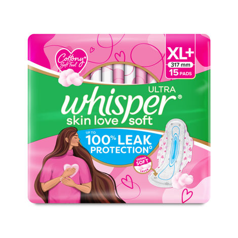 Buy Whisper Ultra Soft Sanitary Pads - 15 Pieces (XL Plus)-Purplle