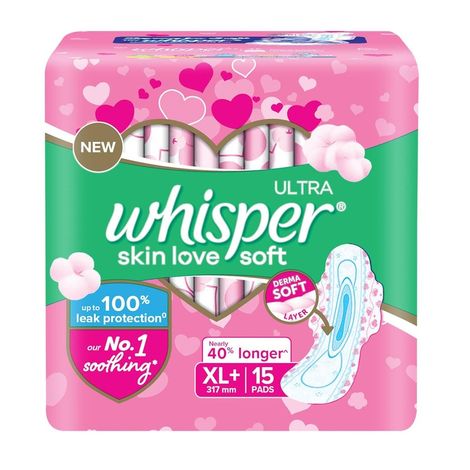 Buy Whisper Ultra Soft Sanitary Pads - 15 Pieces (XL Plus)-Purplle
