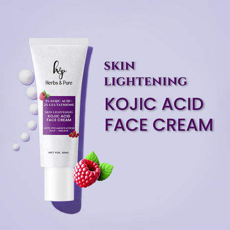 Buy Herbs & Pure Skin Lightening 5% Kojic 2% and Glutathione Anti-Pigmentation Face Cream 50 ml|Matt Finish, Sweat Resistant|Uneven Skin Tone | Pack of 2-Purplle