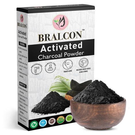 Buy BRALCON Activated Charcoal Powder-100 gm / coconut shell charcoal powder, for skin & hairs - all skin types,Triple filtered, pure & natural-Purplle
