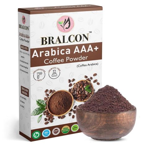 Buy BRALCON Organic Arabica AAA+ Coffee Powder-100 gm |Coffee Powder Body Scrub Tan Removal|100% Natural Coffee Powder for Skin & Hair|Minimizes Fine Lines, Wrinkles,Strengthens Hair Follicles|Skin whitening-Purplle