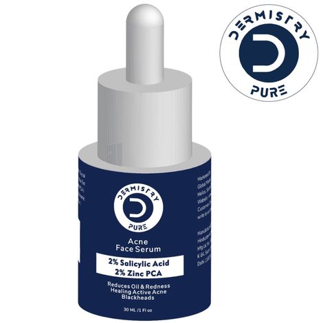 Buy Dermistry Pure 2% Salicylic Acid 2% Zinc Face Serum Oily Acne Prone Skin Removal Blackheads Whiteheads Repair Pimples Scar Marks Healing Redness Dark Spots Removes Excess Sebum Oil Control UV Protection 30 ml-Purplle