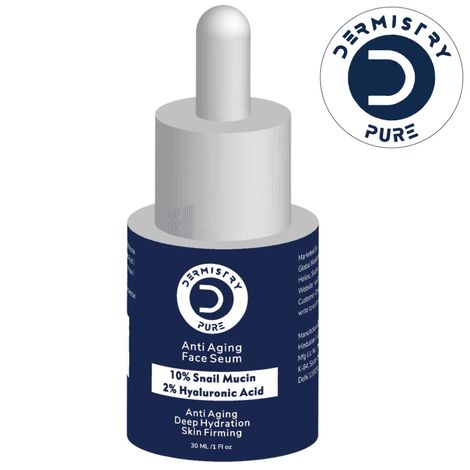 Buy Dermistry Pure 10% Snail Mucin + 2% Hyaluronic Acid Anti Aging Moisturizer Face Serum Repairs Fine Lines Wrinkles Collagen Boost Skin Lifting Firming Tightening Deep Hydrating Moisturizing Anti Ageing 30 ml-Purplle