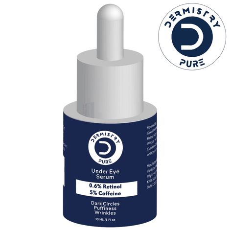 Buy Dermistry Pure 0.6% Retinol 5% Caffeine Anti-Ageing Under Eye Serum for Aging Removes Fine Lines Wrinkles Dark Circles Puffiness & Puffy Eyes Rejuvenating 30 ml-Purplle