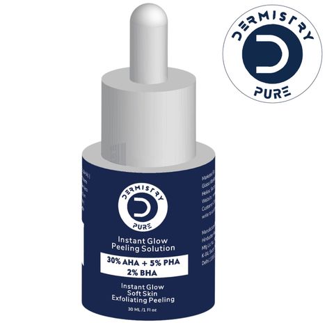 Buy Dermistry Pure 30% AHA + 5% PHA + 2% BHA Skin Lightening Brightening Instant Glowing Smooth Skin Peeling Exfoliating Solution Face Serum For Instant Glow Removes Acne Marks Pigmentation Tan Removal- 30 ml-Purplle