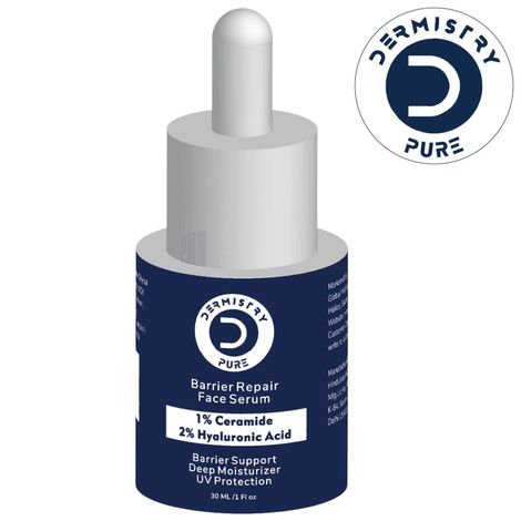 Buy Dermistry Pure 1% Ceramides + 2% Hyaluronic Acid Barrier Repair Face Serum for Sensitive & Dry Skin Skin Glowing Hydrating Soothing Deep Moisturizer UV Protection 30 ml-Purplle