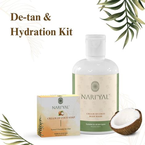 Buy NARI'YAL Gentle Cleansing Cream Of Coco Body Wash & Cream Of Coco Soap With De-Tan Properties 250 ml-Purplle