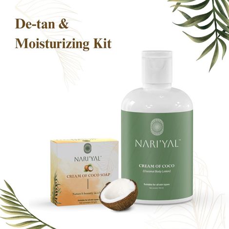 Buy NARI'YAL Cream Of Coco Body Lotion Infused with Coconut Oil & Cream Of Coco Soap with De-Tan Properties 150 ml-Purplle