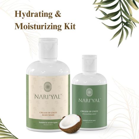 Buy NARI'YAL Cream Of Coco Body Lotion Infused With Coconut Oil & Gentle Cleansing Cream Of Coco Body Wash Kit 300 ml-Purplle
