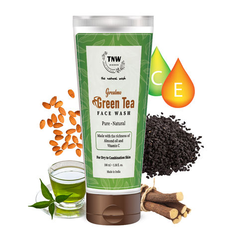 Buy TNW The Natural Wash Green Tea Face Wash for Dry to Combination Skin | Grealmo Face wash 100 ml-Purplle