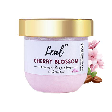 Buy Leal Cherry Blossom Bath Cream Whipped Soap | Moisturising Body Wash Enriched with Shea Butter & Grapeseed Oil | Soap-free & Sulphate-free formula - 160 gm-Purplle