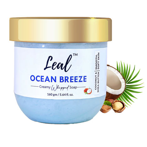 Buy Leal Ocean Breeze Bath Cream Whipped Soap | Moisturising Body Wash Enriched with Shea Butter & Coconut Oil | Soap-free & Sulphate-free formula - 160 gm-Purplle