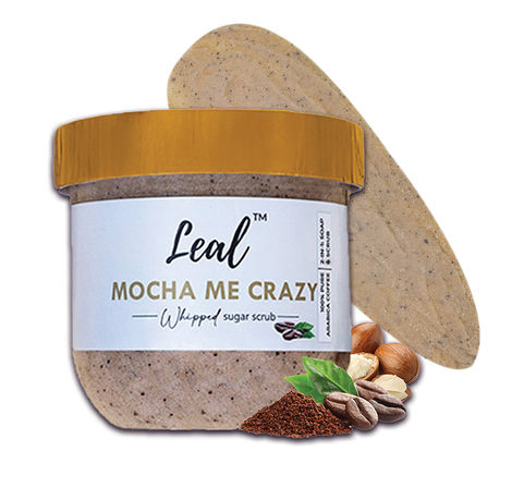 Buy Leal Mocha Me Crazy Whipped Face & Body Coffee Scrub | Enriched with Coffee, Sugar & Shea Butter | 2-in-1 Scrub & Soap for Exfoliating Dead Skin, Tan Removal & Blackheads - 200 gm-Purplle