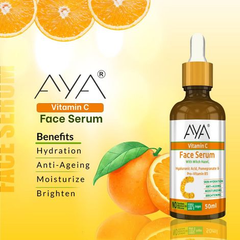 Buy AYA Vitamin C Face Serum (50 ml) | For Skin Hydration, Anti-Ageing, Moisturizing and Brightening | No Paraben, No Silicone, No Mineral Oil-Purplle