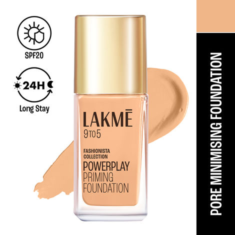 Buy Lakme 9 To 5 Fashionista Collection Powerplay Priming Foundation - Warm Creme W120 | 25 ml-Purplle