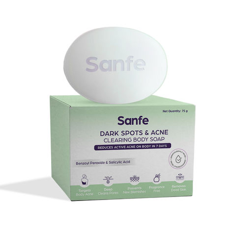 Buy Sanfe Dark Spots & Acne Clearing Body Soap | 75 gm-Purplle