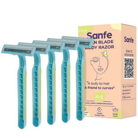 Buy Sanfe Disposable Hair Removal Razor For Women Perfect For Legs Arms & Bikiline 2 Blade Shaving Razor pack of 1-Purplle
