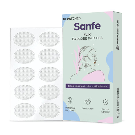 Buy Sanfe Invisible Earlobe Patches For Pierced Ears Perfect For Torn & Stretched Piercings Ear Lobes 10 Pc-Purplle