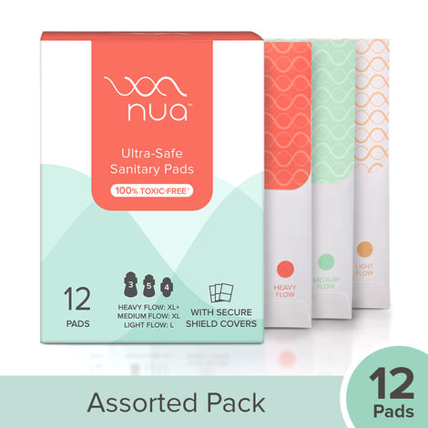 Buy Nua Ultra Thin Rash Free Sanitary Pads 3XL+5XL+4L with Disposal Cover, 12 pcs-Purplle
