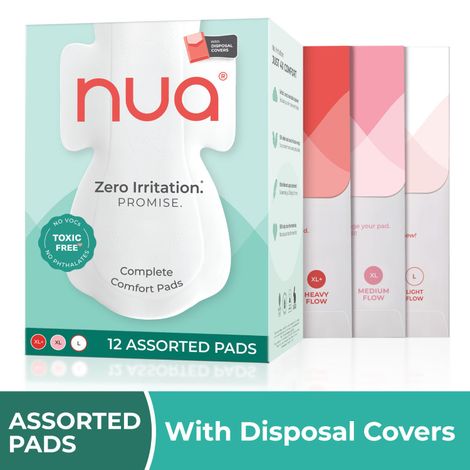 Buy Nua Complete Comfort Assorted Pads (with Disposal Covers), 12 pcs-Purplle