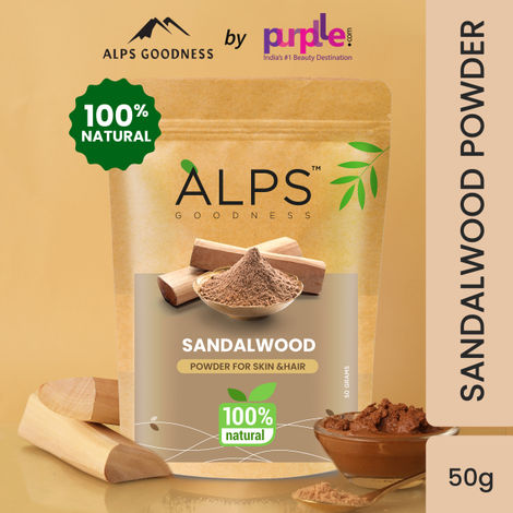 Buy Alps Goodness Powder - Sandalwood (50 gm) | 100% Natural Chandan Powder | No Chemicals No Preservatives No Pesticides | Chandanam Face Mask for Even Toned Skin & Glow-Purplle