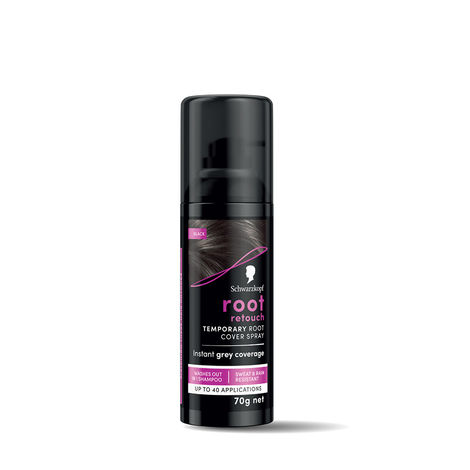 Buy Schwarzkopf Root Retouch Instant Grey Hair Concealer Spray Sweat And Rain Resistant - Black, 120 ml-Purplle