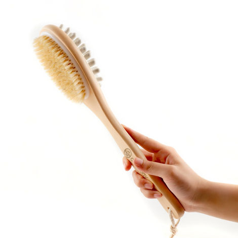 Buy Careberry Dry Brushing & Massaging Body Brush - Eco-Friendly Exfoliating Body Scrubber with Long Handle for Cellulite Reduction, Lymphatic Drainage, and Skin Health - Wet & Dry Use 160 gm-Purplle