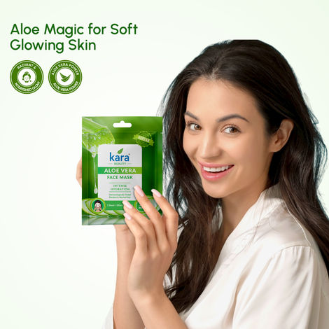 Buy Kara Beauty Aloe Vera Facial Sheet Mask (Pack of 6) | Hydrate & Soothe in 20 Minutes-Purplle