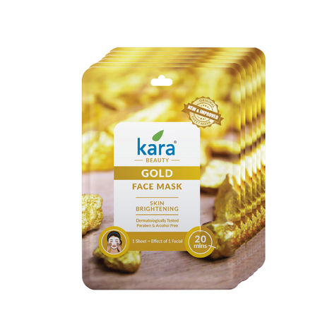 Buy Kara Beauty Gold Facial Sheet Mask (Pack of 6) | Glow-Boosting Radiance in 20 Minutes-Purplle