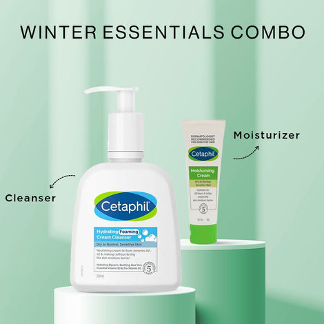 Buy Cetaphil Winter Essentials (Hydrating Foaming Cleanser (236ml) + Moisturising Cream(80g))Combo of 2-Purplle