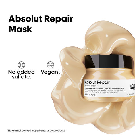 Buy L'Oreal Professionnel Absolut Repair Mask For Dry and Damaged Hair 250ml | With Wheat Protein-Purplle
